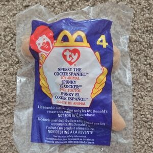 NWT McDonald's TY Beanie Baby Spunky the Cocker Spaniel